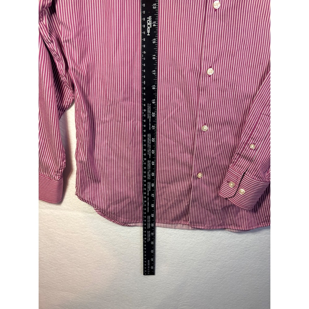Banana Republic‎ Non Iron Classic Fit Mens Red White Stripe Button Down Shirt M - Picture 7 of 8